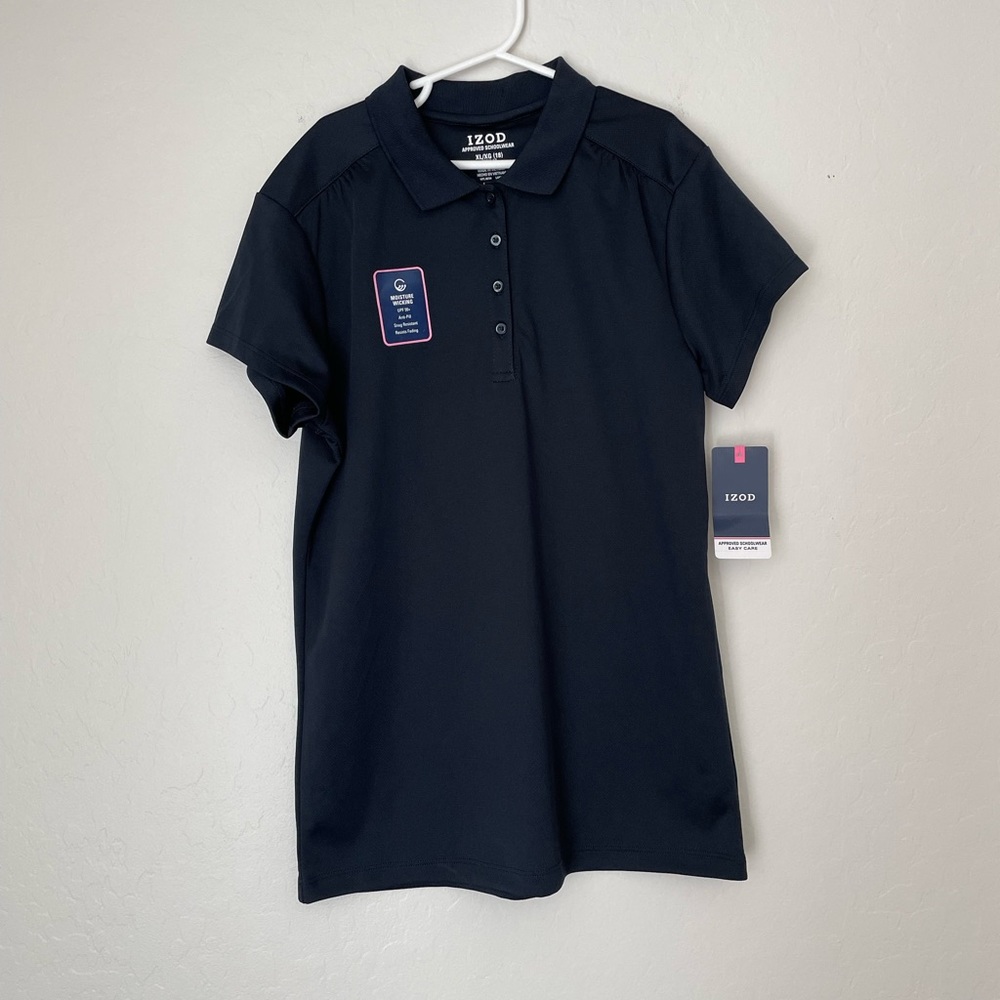 NWT IZOD Schoolyear Boys Navy Poli Shirt Size XL (18)